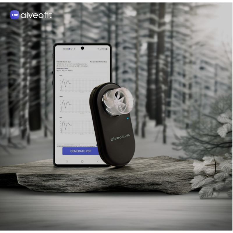 alveoASHA digital peak flow meter