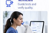 A technician guiding a patient through a test
